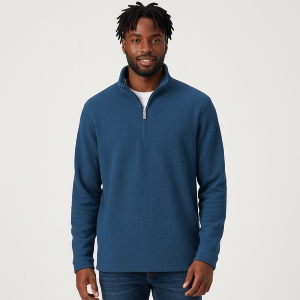 Haggar Men's Navy Zip-Up Sweater